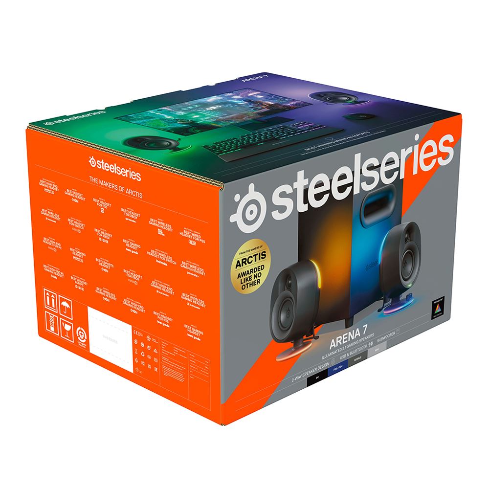 SteelSeries Arena 7 2.1 Channel RGB Bluetooth Gaming Computer Speakers - Image 5
