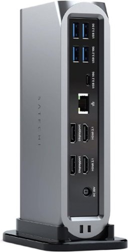 Satechi - Thunderbolt 4 Multimedia Pro Dock-2 DisplayPort, 2 HDMI, USB C, 5 USB A Port, Micro/SD, Audio, Ethernet Docking Station - Space Gray