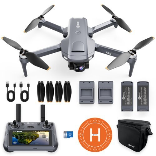 Contixo - F29 Altura Max 4K GPS Drone with 3-Axis Gimbal, 5" Screen Remote, 3KM Range, 23-Min Flight, No FAA Needed - Dark Gray