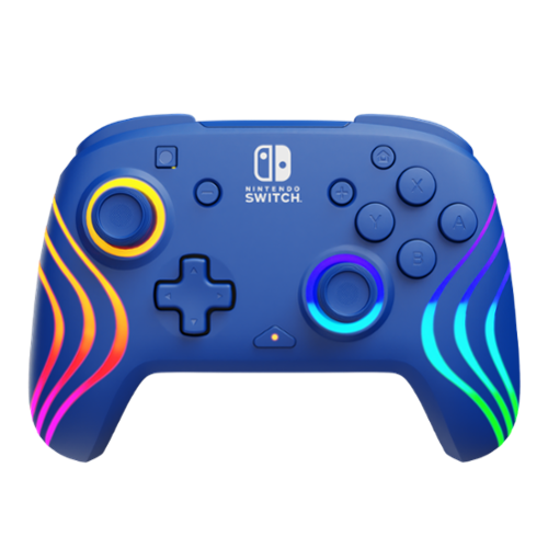 PDP - Afterglow Wave Wireless RGB Gaming Controller for Nintendo Switch, Nintendo Switch 2 - Blue