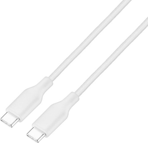 Best Buy essentials™ - 10' USB-C to USB-C Braided Charge-and-Sync Cable - White