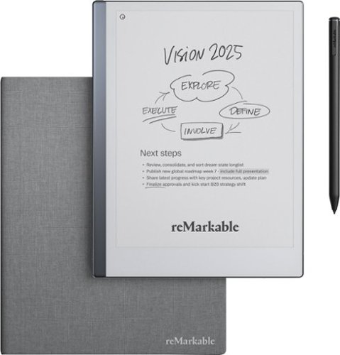 reMarkable - 2 - 10.3” Paper Tablet with Marker Plus and Polymer Weave Book Folio - Gray