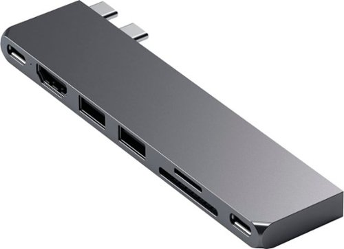 Satechi - PRO Hub Slim USB-C Hub 7-in-1 w/ USB 4 Port, 4K HDMI, USB3.2 Gen 2, SD/TF Card Reader, and 100W USB C PD for Mac - Space Gray