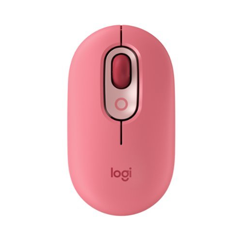 Logitech - POP Mouse Wireless Bluetooth Optical Ambidextrous Mouse with Customizable Emojis - Wireless - Heartbreaker Rose