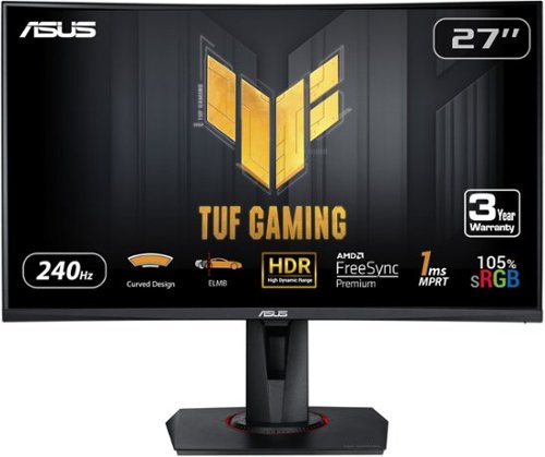 ASUS - TUF Gaming 27" FHD VA 240Hz 1ms Curved Gaming Monitor with FreeSync Premium and HDR (DisplayPort, HDMI) - Black