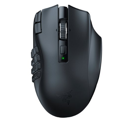 Razer - Naga V2 HyperSpeed MMO Optical Gaming Mouse with 19 Programmable Buttons - Wireless - Black