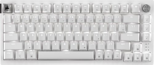 CORSAIR - K65 PLUS RGB 75% Wireless Mechanical Pre-Lubed MLX Red Linear Switch Gaming Keyboard for Mac with Hot-Swappable Switches - Frost White