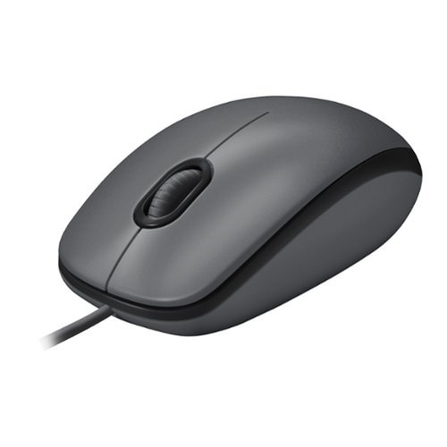 Logitech - M100 Wired Optical Ambidextrous PC Mouse with 1000 DPI Optical Tracking - Wired - Gray