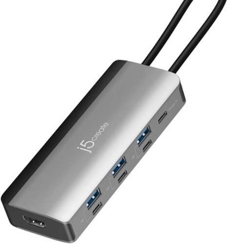 j5create - Flexible Ports USB-C® 4K144 HDMI™ Hub - Slim 8 in 1 for Windows, macOS, Chrome OS - Space Gray