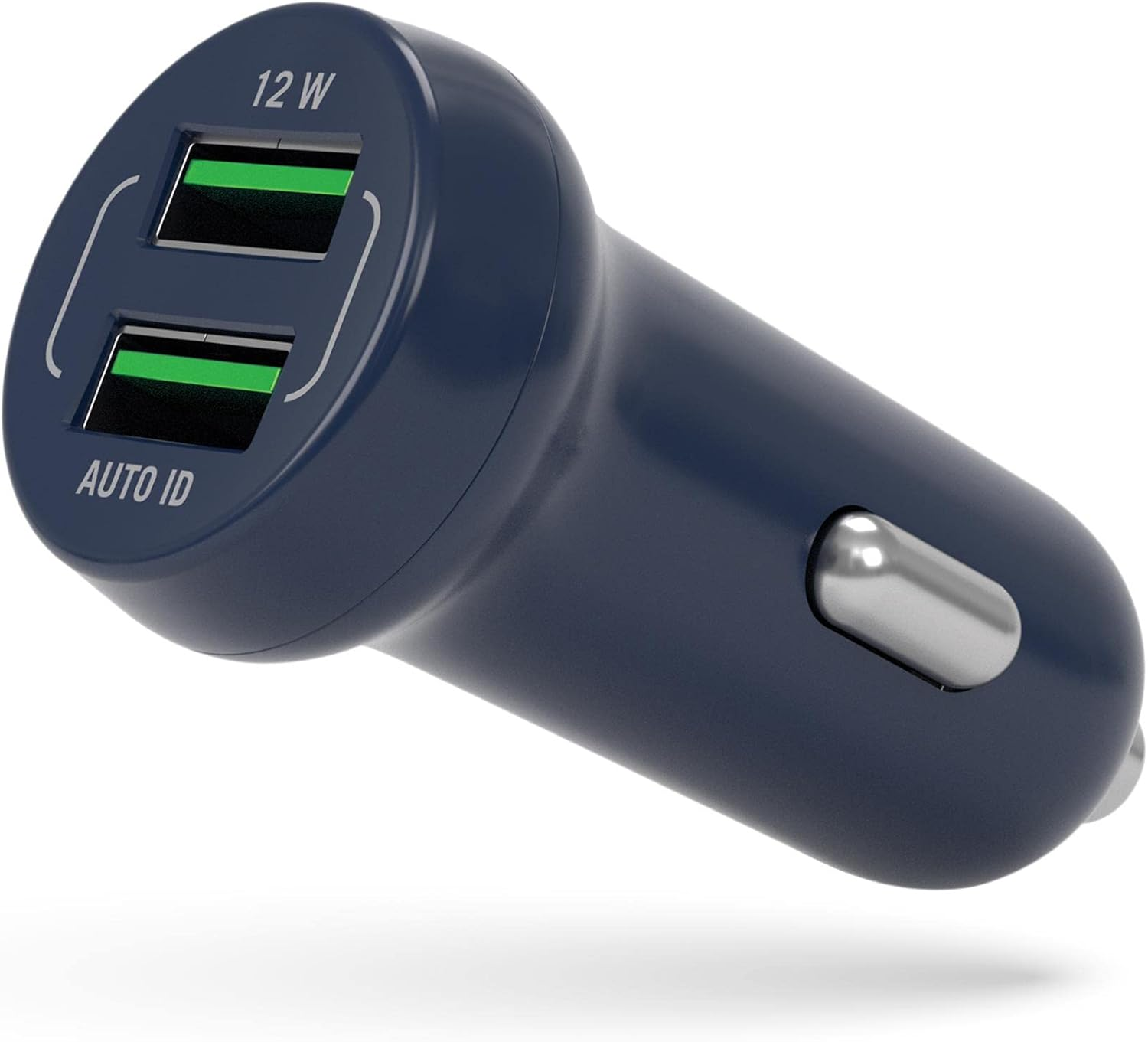 Nautica Dual Port Car Charger, 12W Output, 2X USB-A Port, Quick Charge, Compatible with Iphone, Android Phones, Tablets, Powerbanks (Navy) - Image 2