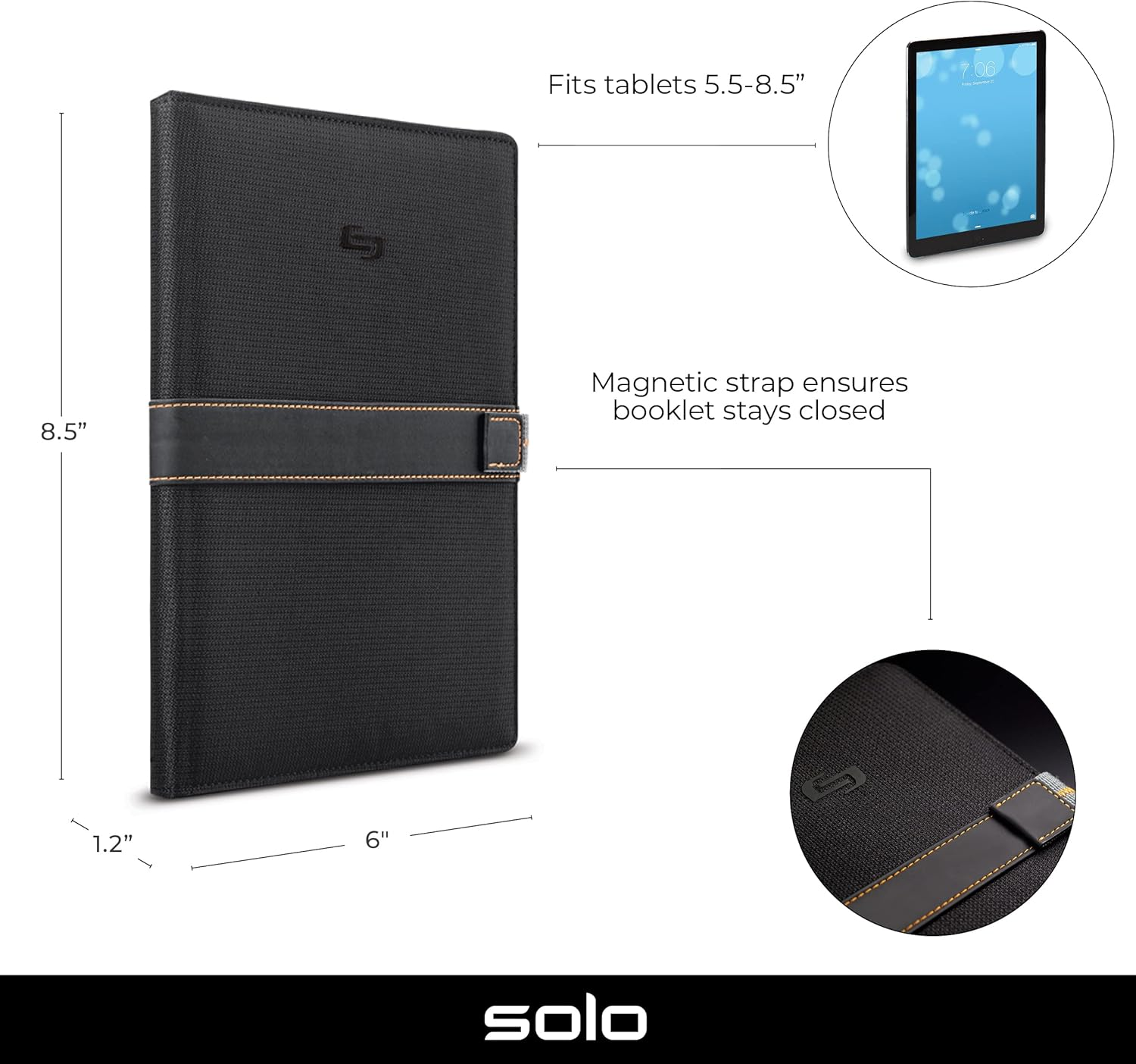 SOLO METRO TABLET CASE, UNIVERSAL CASE, Fits 5.5" to 8.5" Tablets - Image 2
