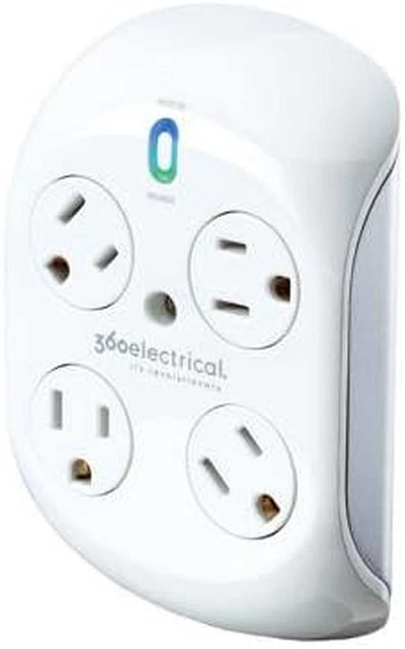 360 Electrical Revolve 4-Outlet Rotating Surge Tap (2nd Gen) (retail packaged) (white) - Image 2