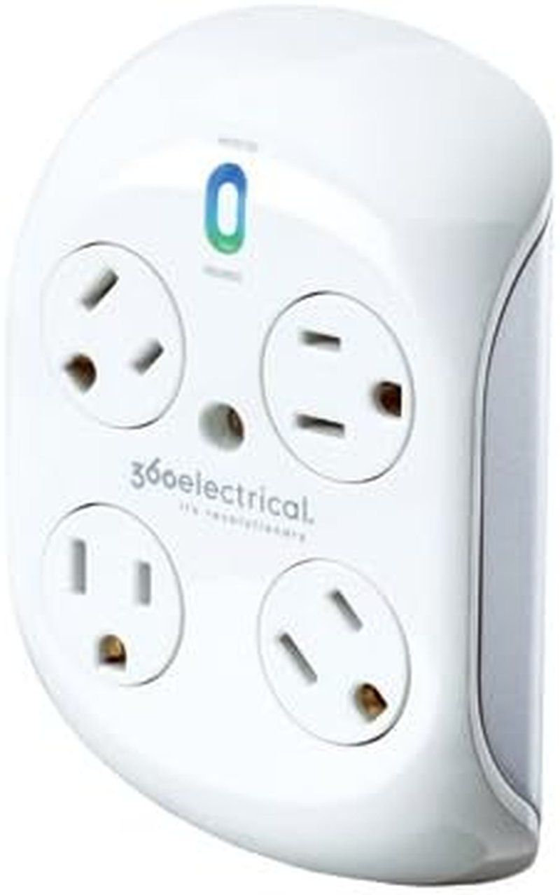 360 Electrical Revolve 4-Outlet Rotating Surge Tap (2nd Gen) (retail packaged) (white)